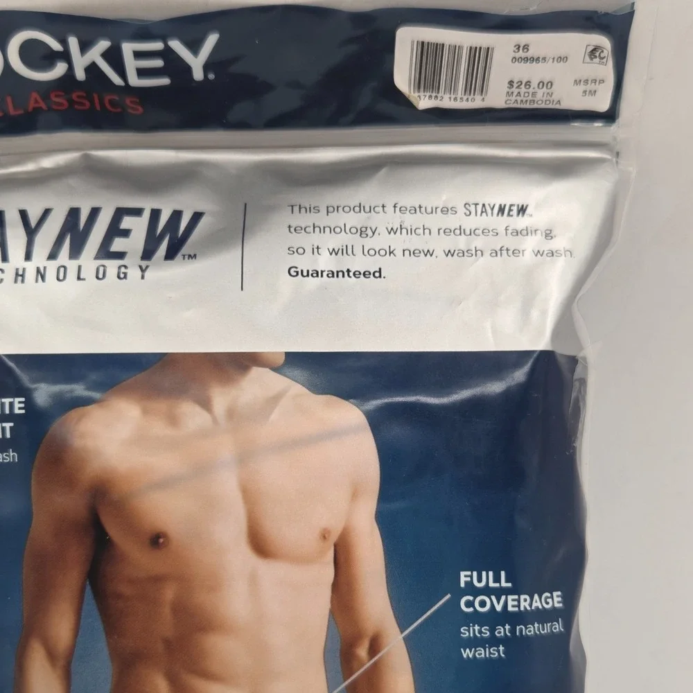 Jockey Classics Stay New Technology Full-Rise‎ Briefs Size 36 QTY 4 BRAND NEW